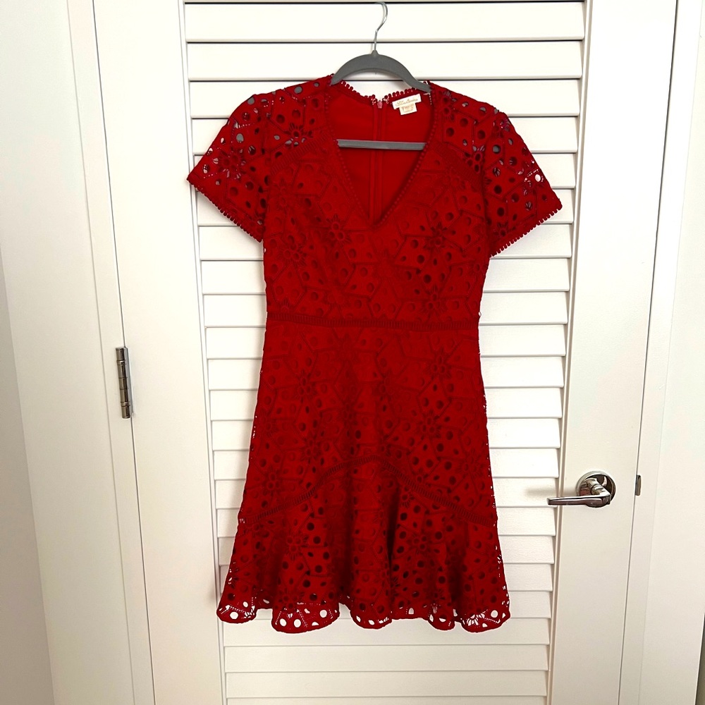 Shoshanna Red Lace Dress